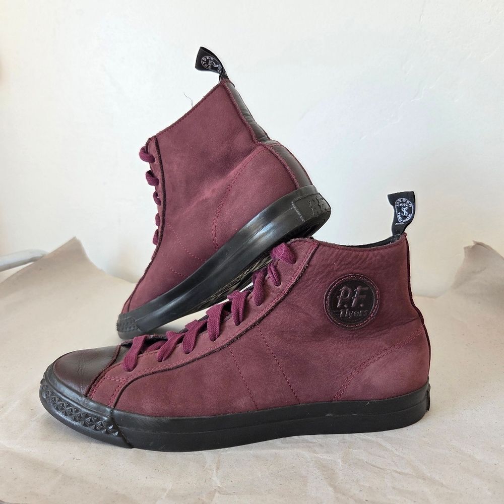 P.F. Flyers Todd Snyder Hi Top Rambler Sneakers Shoe Suede Leather Maroon Men 10